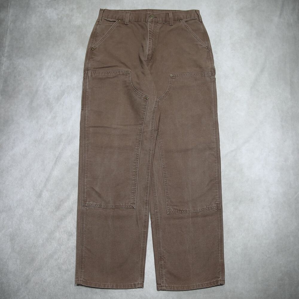 Vintage Carhartt B136 CHT Faded Brown Double Knee Carpenter Pants 33x32